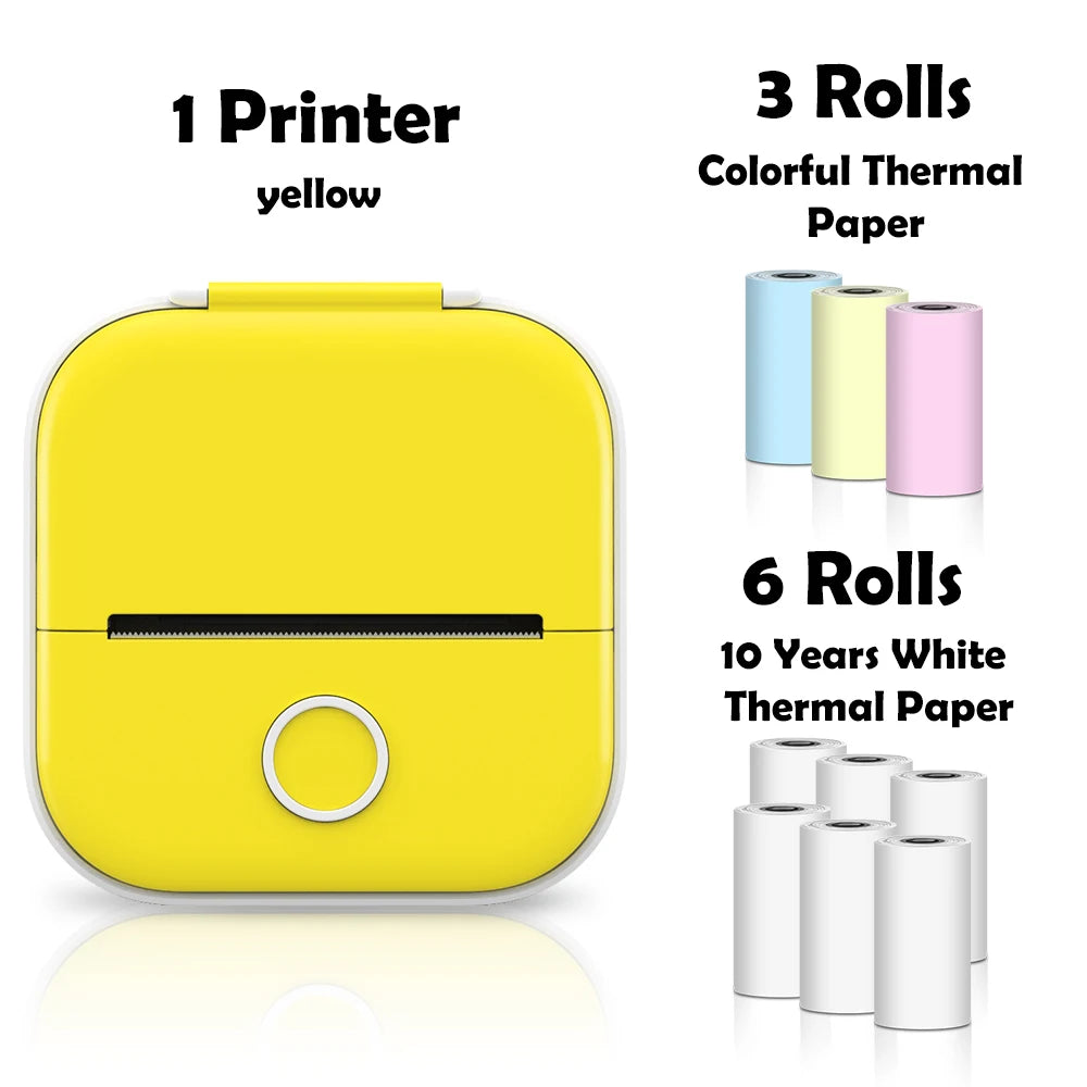 T02 Pocket Printer Photo Journal Printing 53Mm Sticker Labels Wireless Connection No-Ink Thermal Printing Long Battery