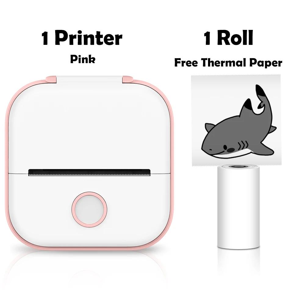 T02 Pocket Printer Photo Journal Printing 53Mm Sticker Labels Wireless Connection No-Ink Thermal Printing Long Battery