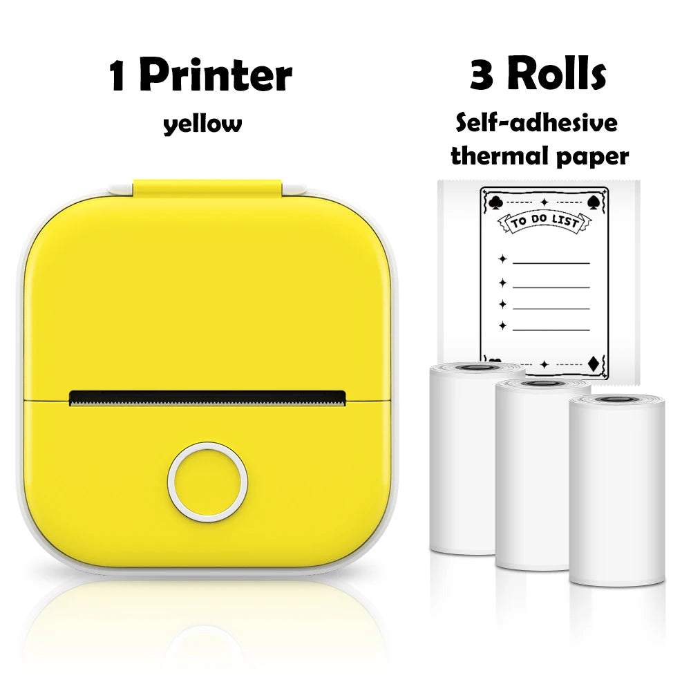T02 Pocket Printer Photo Journal Printing 53Mm Sticker Labels Wireless Connection No-Ink Thermal Printing Long Battery