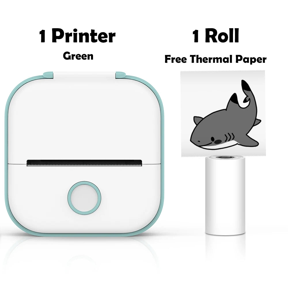 T02 Pocket Printer Photo Journal Printing 53Mm Sticker Labels Wireless Connection No-Ink Thermal Printing Long Battery