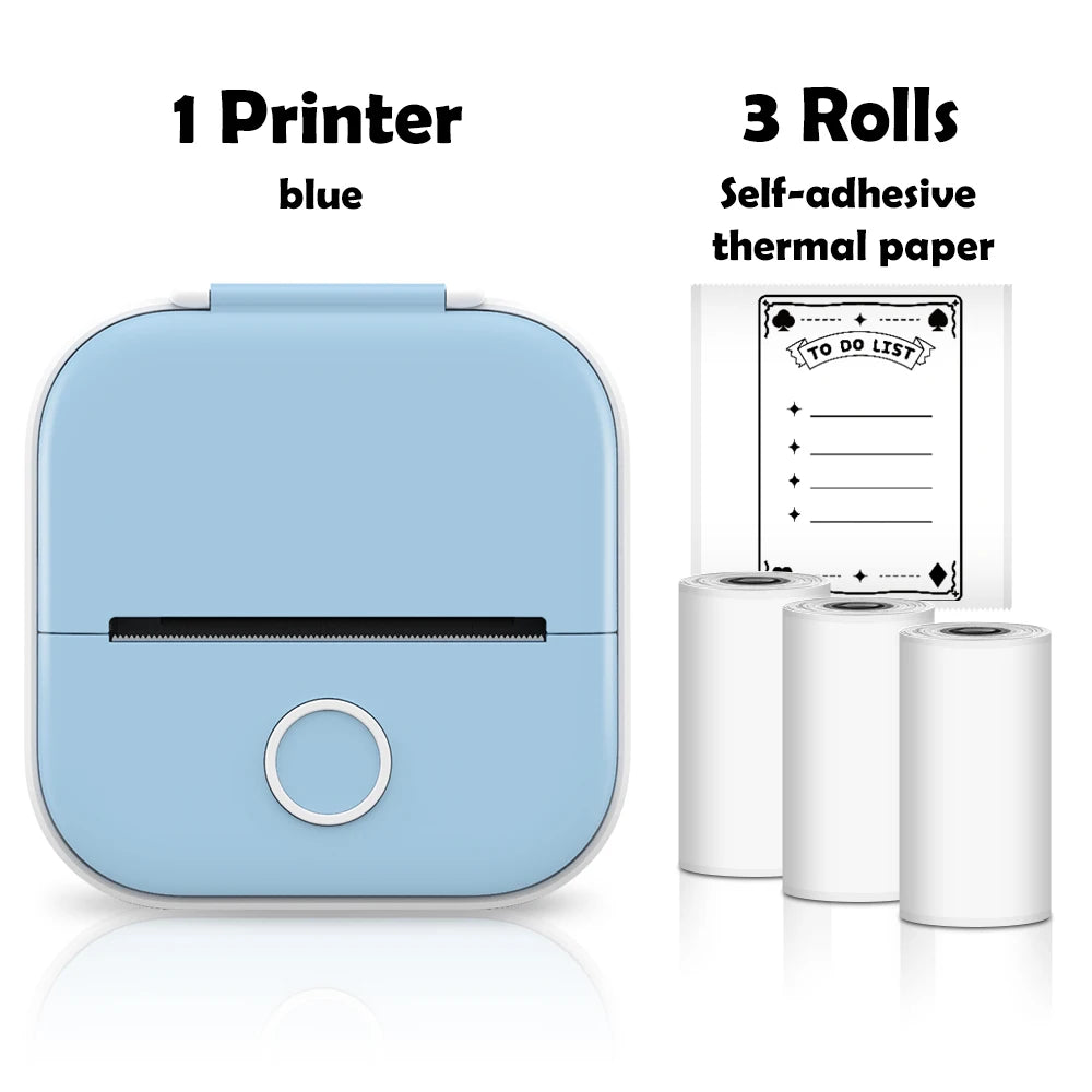 T02 Pocket Printer Photo Journal Printing 53Mm Sticker Labels Wireless Connection No-Ink Thermal Printing Long Battery