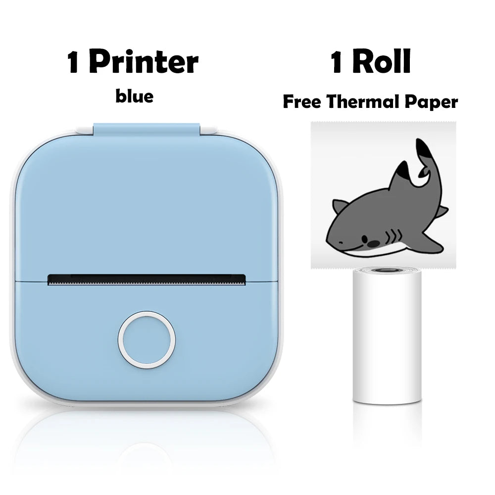 T02 Pocket Printer Photo Journal Printing 53Mm Sticker Labels Wireless Connection No-Ink Thermal Printing Long Battery
