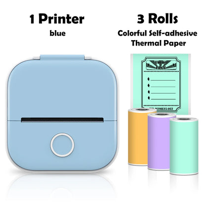 T02 Pocket Printer Photo Journal Printing 53Mm Sticker Labels Wireless Connection No-Ink Thermal Printing Long Battery