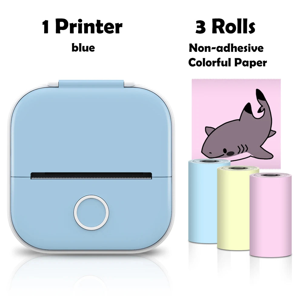 T02 Pocket Printer Photo Journal Printing 53Mm Sticker Labels Wireless Connection No-Ink Thermal Printing Long Battery