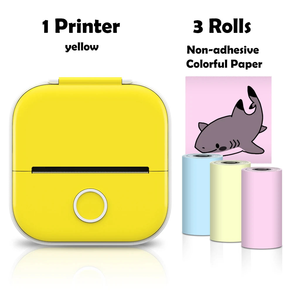 T02 Pocket Printer Photo Journal Printing 53Mm Sticker Labels Wireless Connection No-Ink Thermal Printing Long Battery