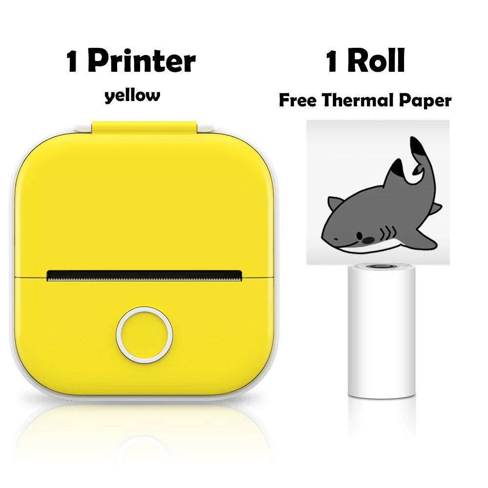 T02 Pocket Printer Photo Journal Printing 53Mm Sticker Labels Wireless Connection No-Ink Thermal Printing Long Battery